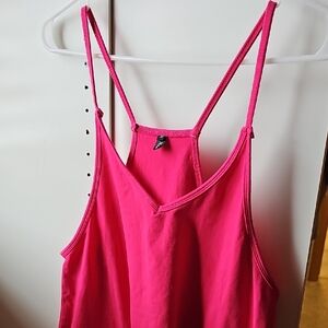 Vibrant Pink Strappy shorts romper with pockets